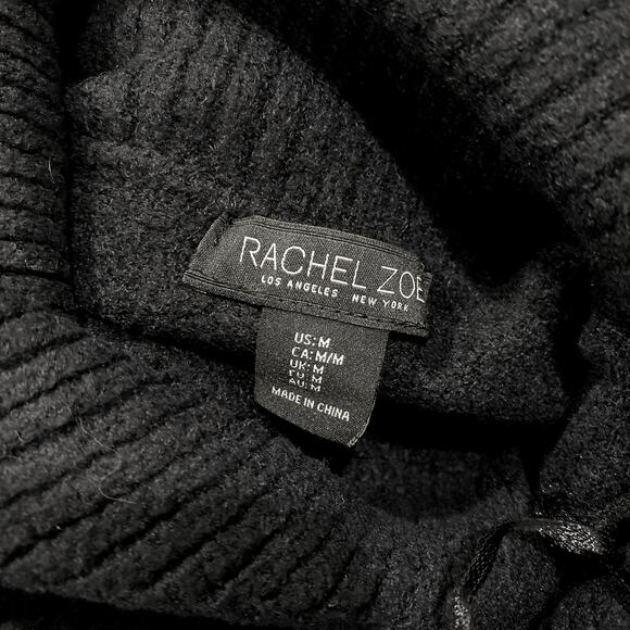 Rachel Zoe Black Cowl Neck Sweater Women's Medium Long Sleeve - Picture 4 of 7